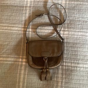 FRYE Smoke Gray Clara Leather Crossbody Bag